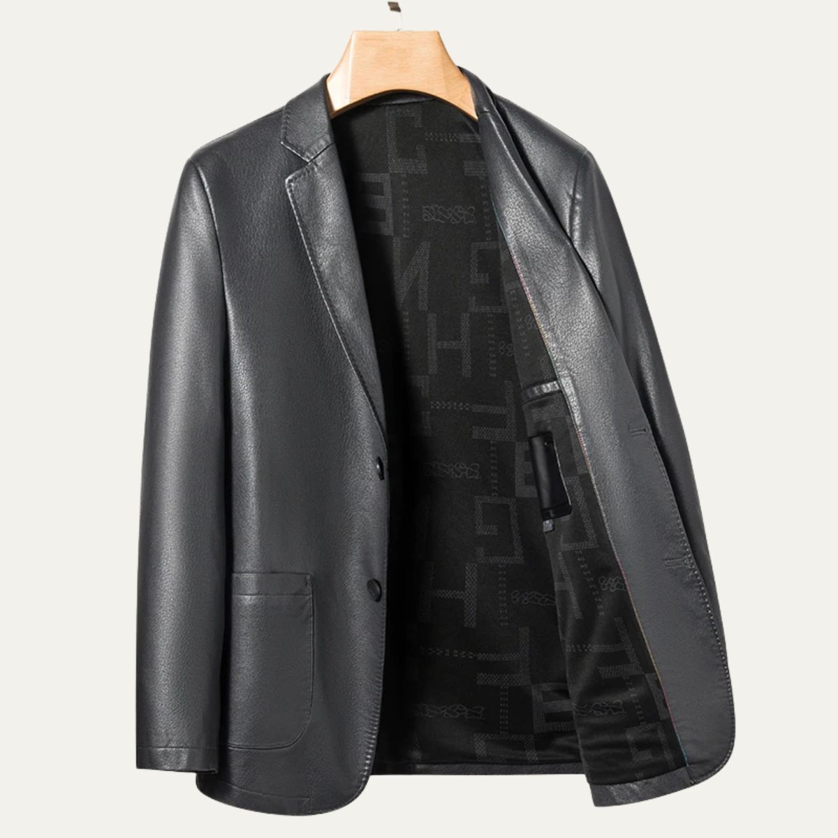 The Varenna Men's Slit Fit Casual Leather Blazer Jacket