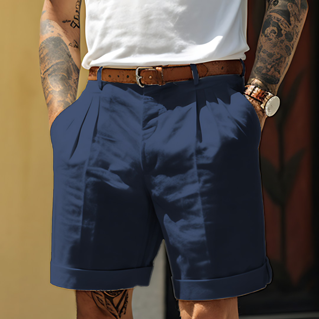 Modern Breathable Men Linen Cotton Tailored Shorts-The British Gentlemen