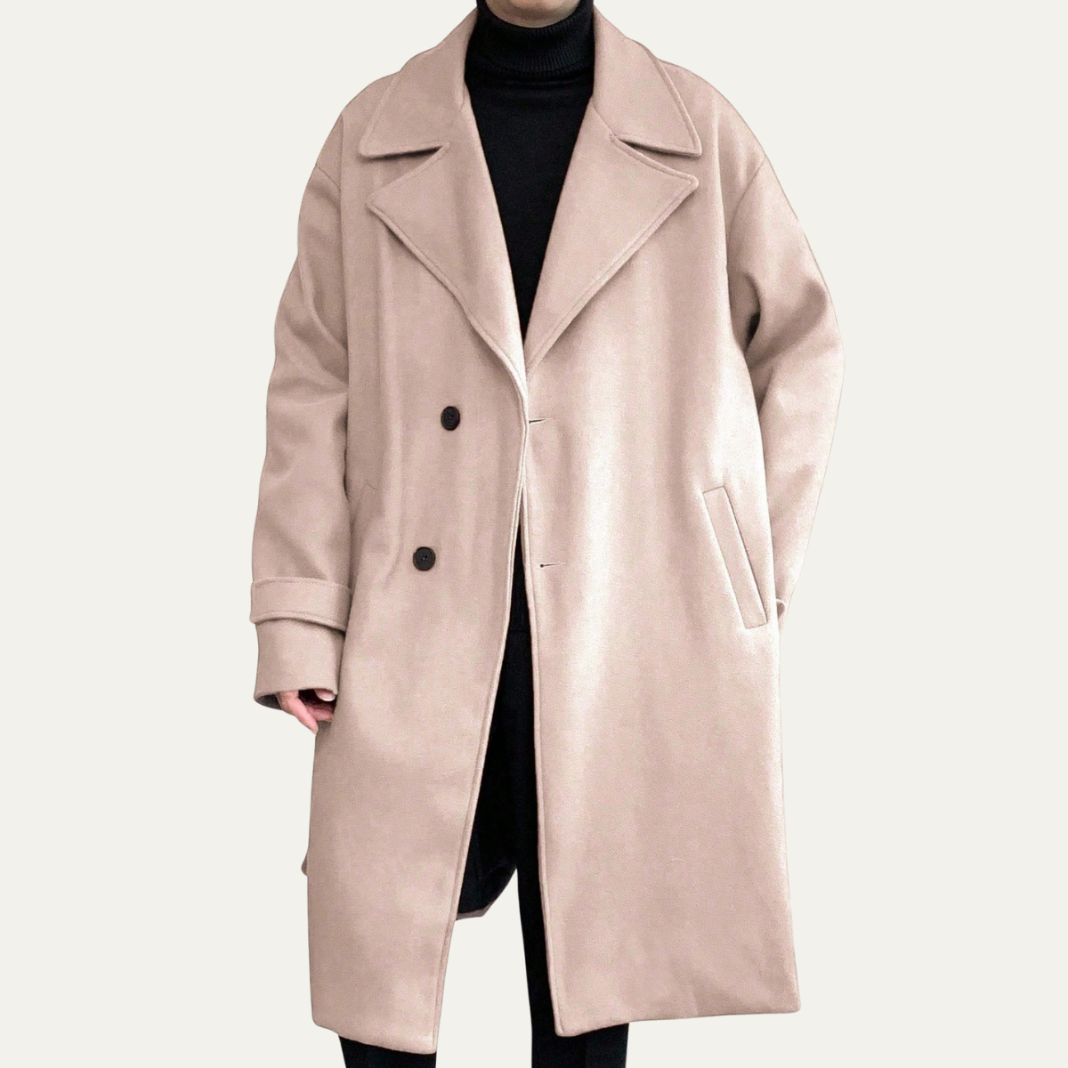 The Woolwich Men’s Smart Camel Wrap Wool Coat with Belt