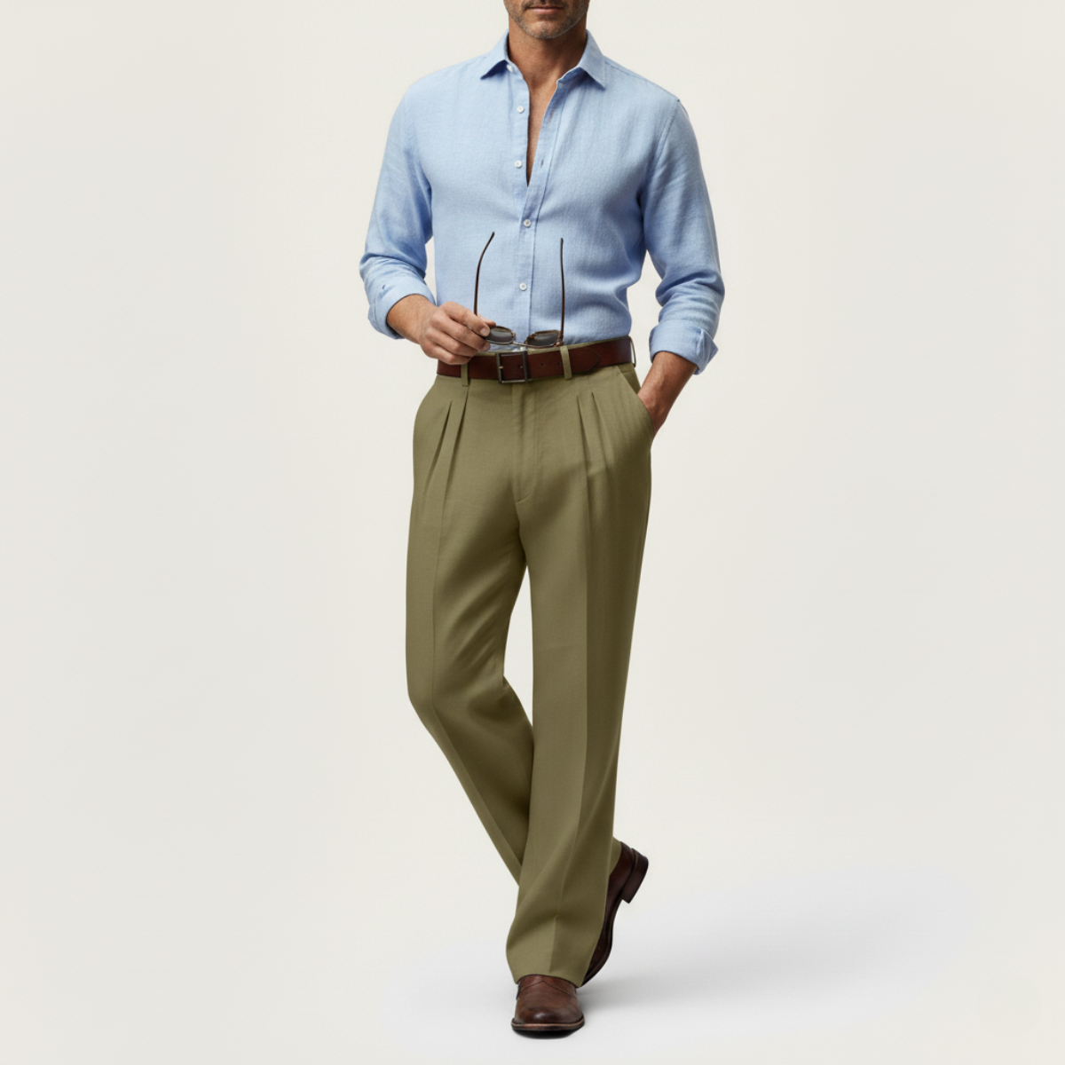 The La Thuile Men’s Lightweight Linen Summer Casual Trousers