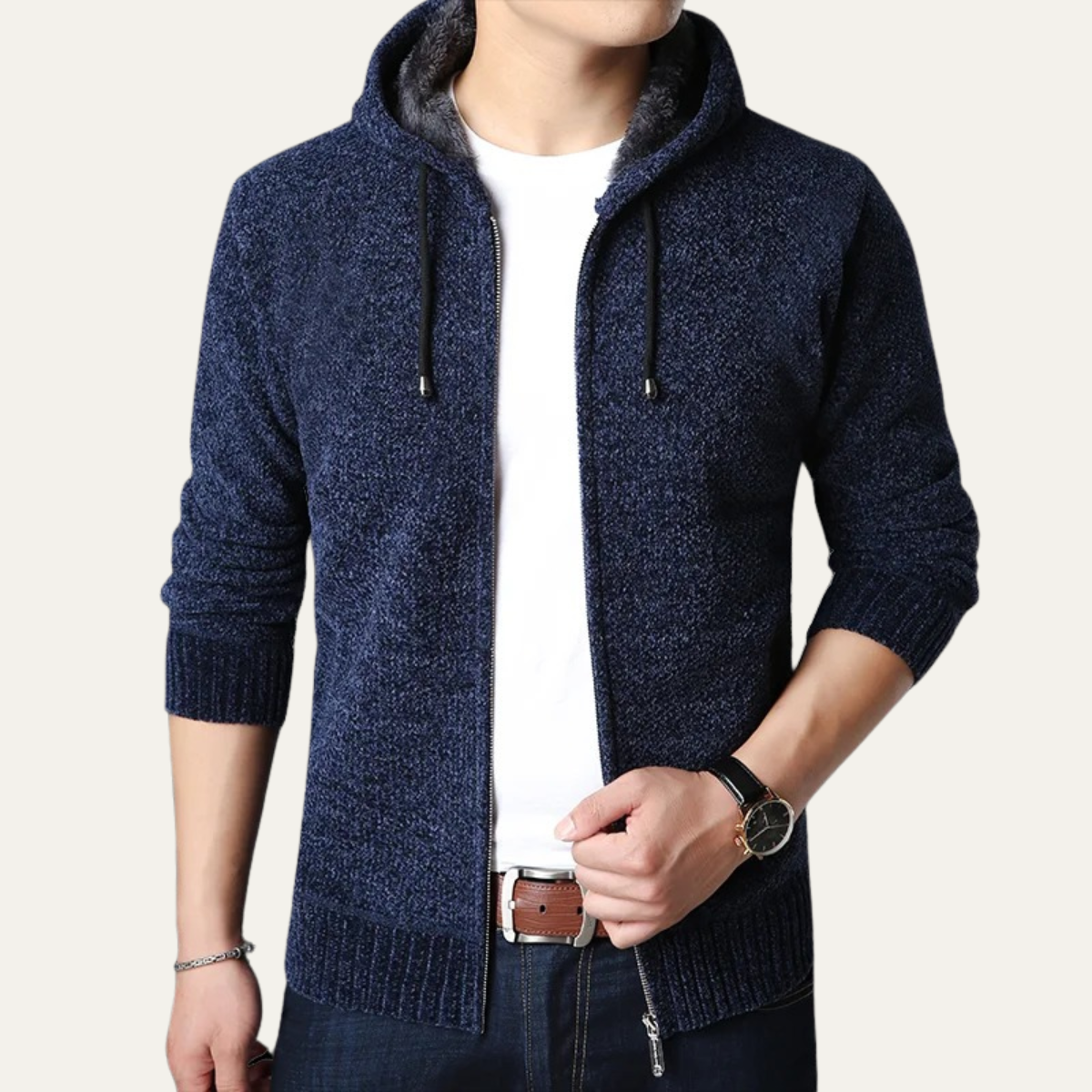 The Sutherland Men’s Casual Knit Zip Up Hoodie Jacket
