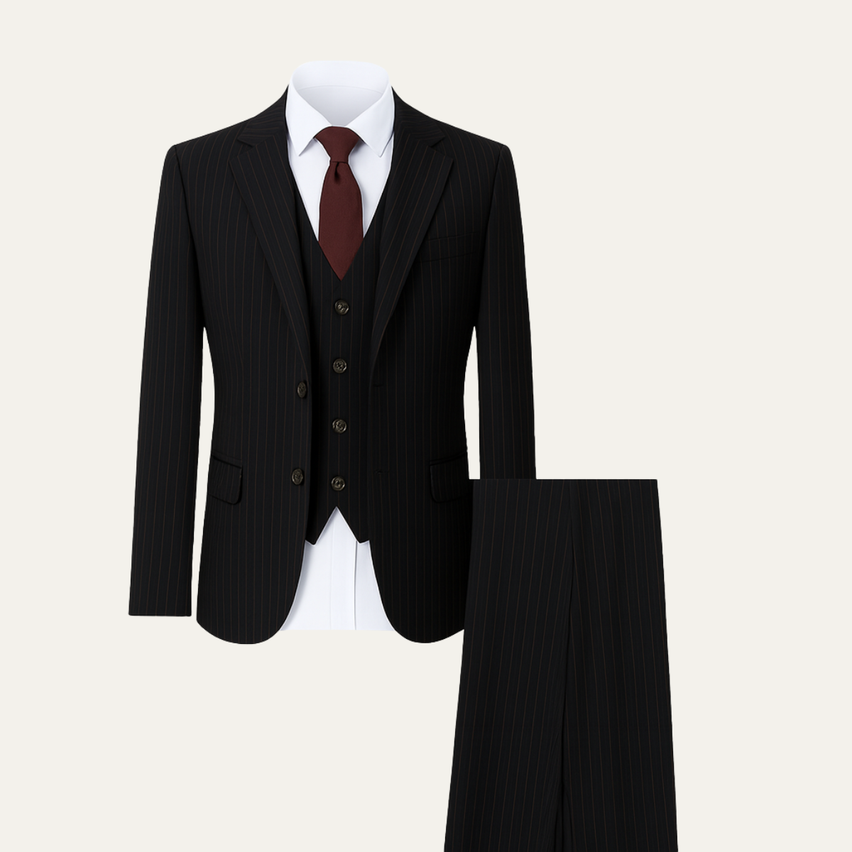 The Castelvetro Men’s Elegant 3 Piece Suit – Slim Fit Blazer, Waistcoat &amp; Trousers Set