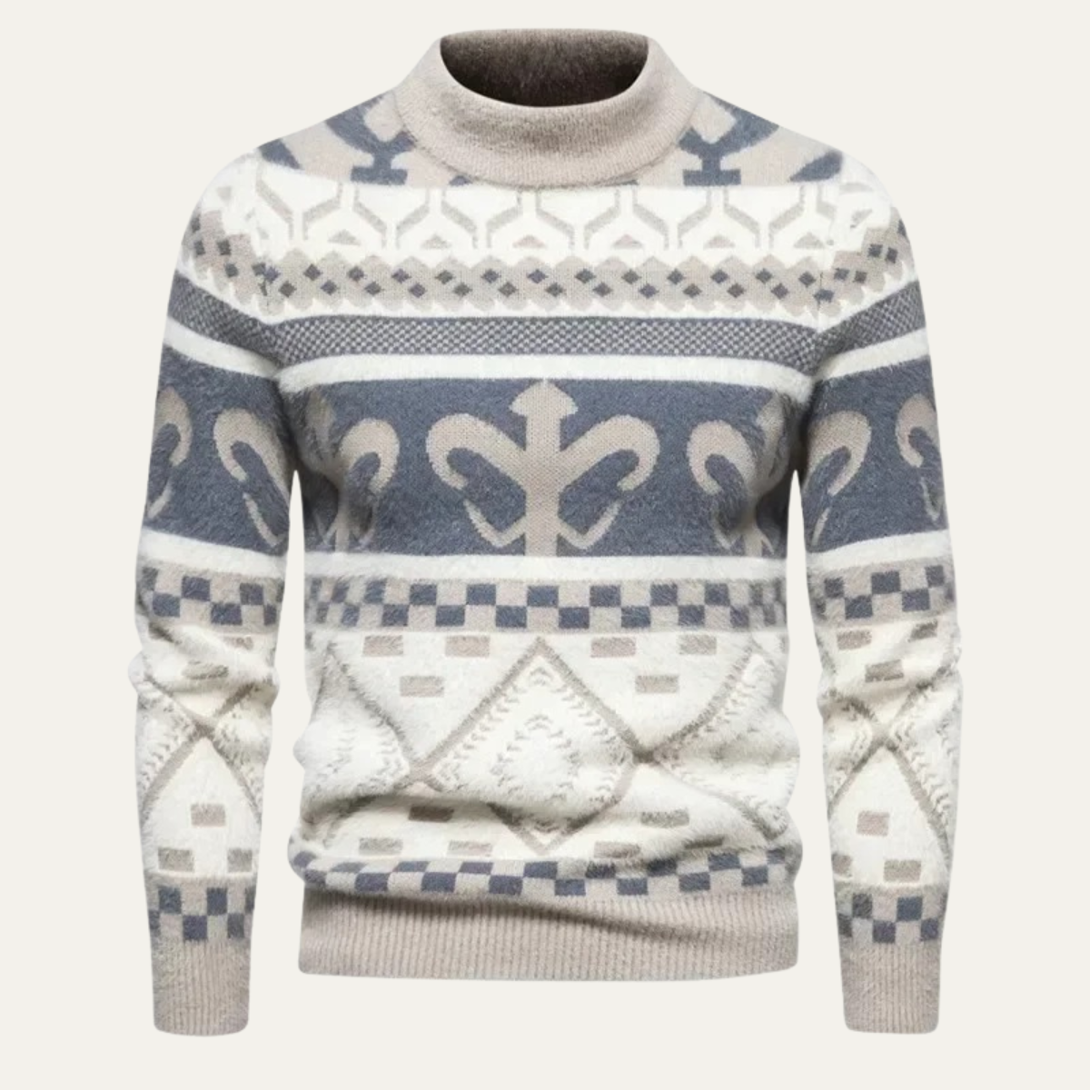 The Bormio Men’s Winter Patterned Crew Neck Knit Jumper