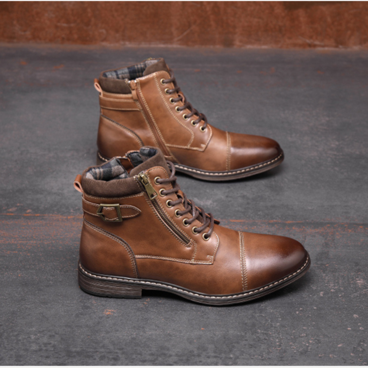The Brescia Men’s Casual Vintage Leather Ankle Boots