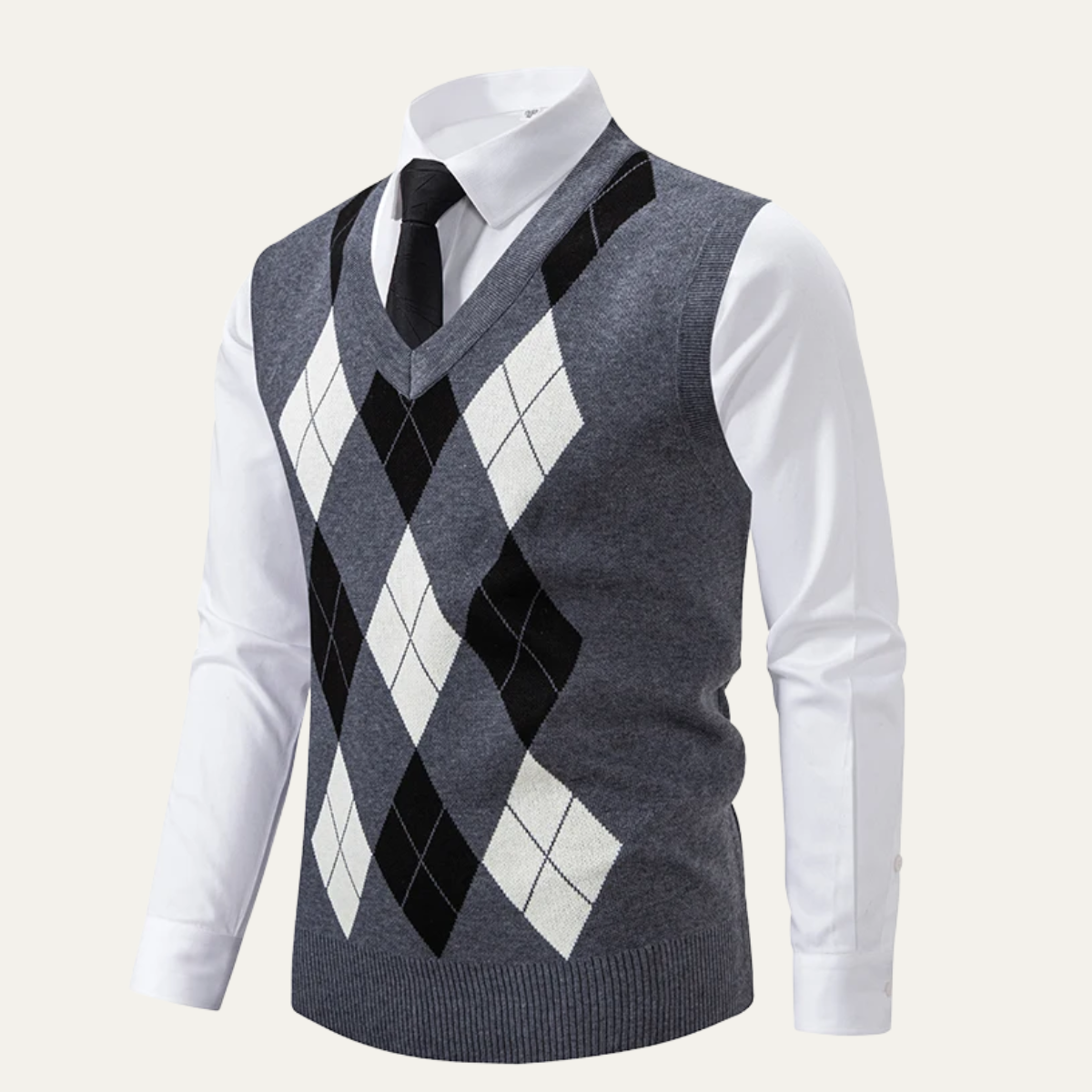 The Nottingham Men’s Classic Patterned V Neck Knitted Vest