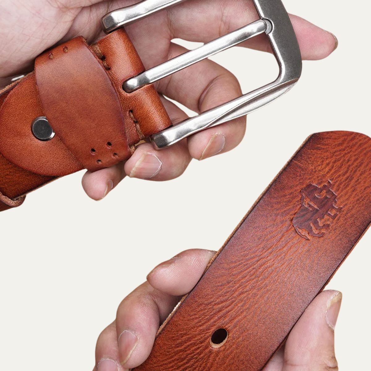 The Redford Belt – Vintage Cowhide Leather with Classic Buckle