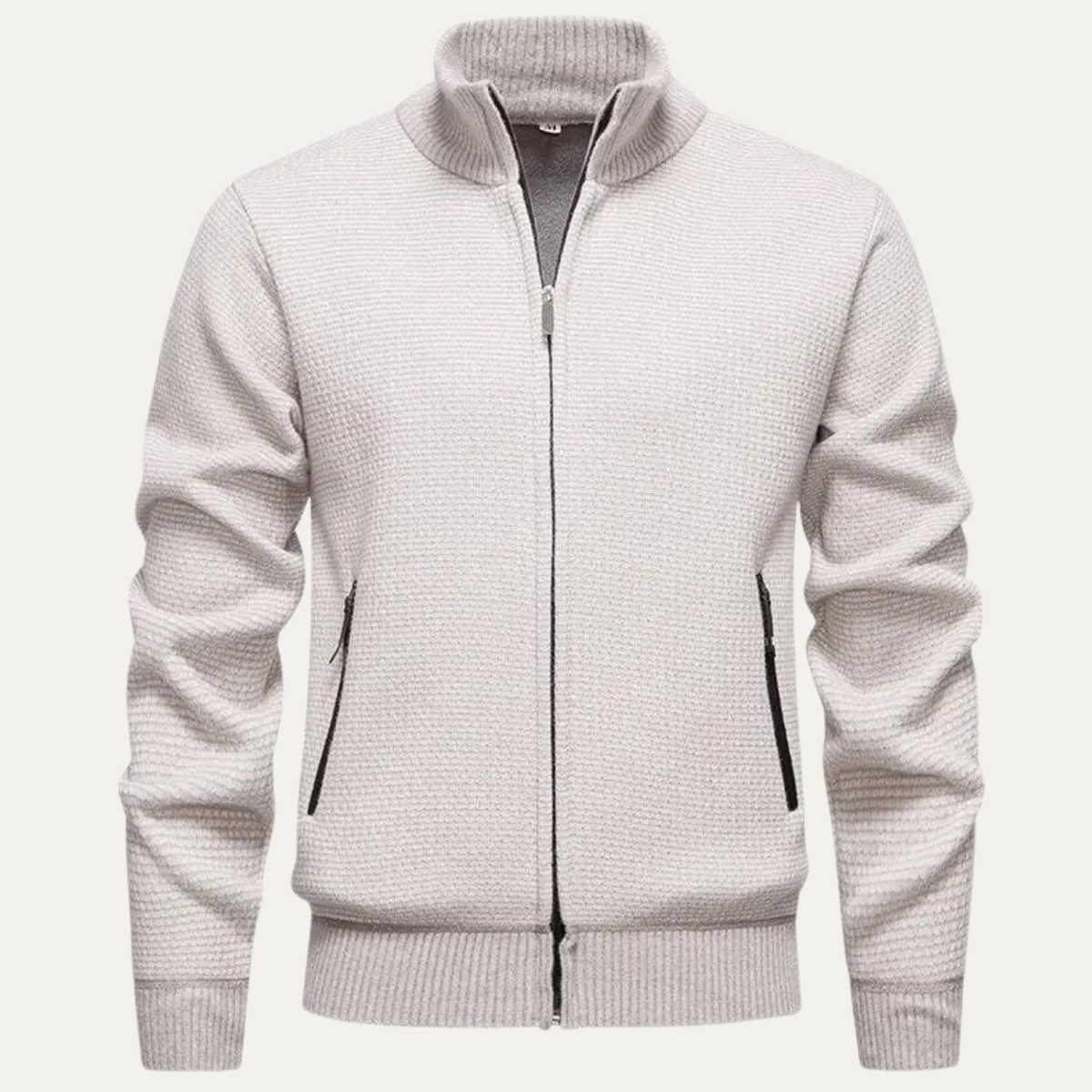 The Montefalco Men’s Casual Knitted Stand Collar Zip Cardigan