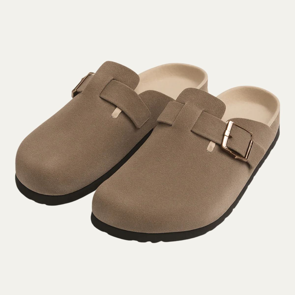The Amalfi Khaki Suede Clogs for Men — Relaxed Old Money Style