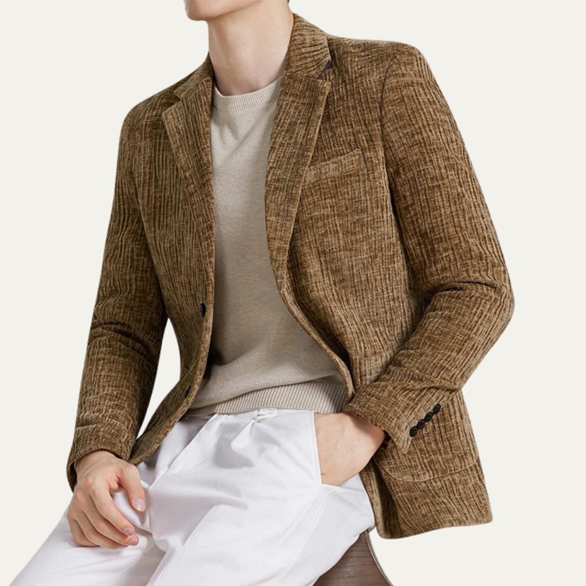 The Haddon Men’s Slim Fit Velvet Business Blazer Jacket