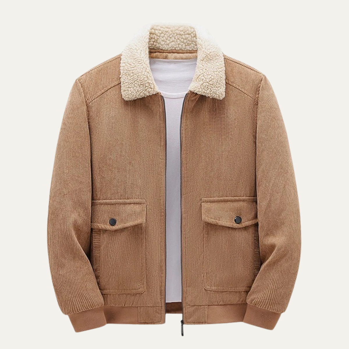 The Positano Men’s Corduroy Fleece Lined Collar Jacket
