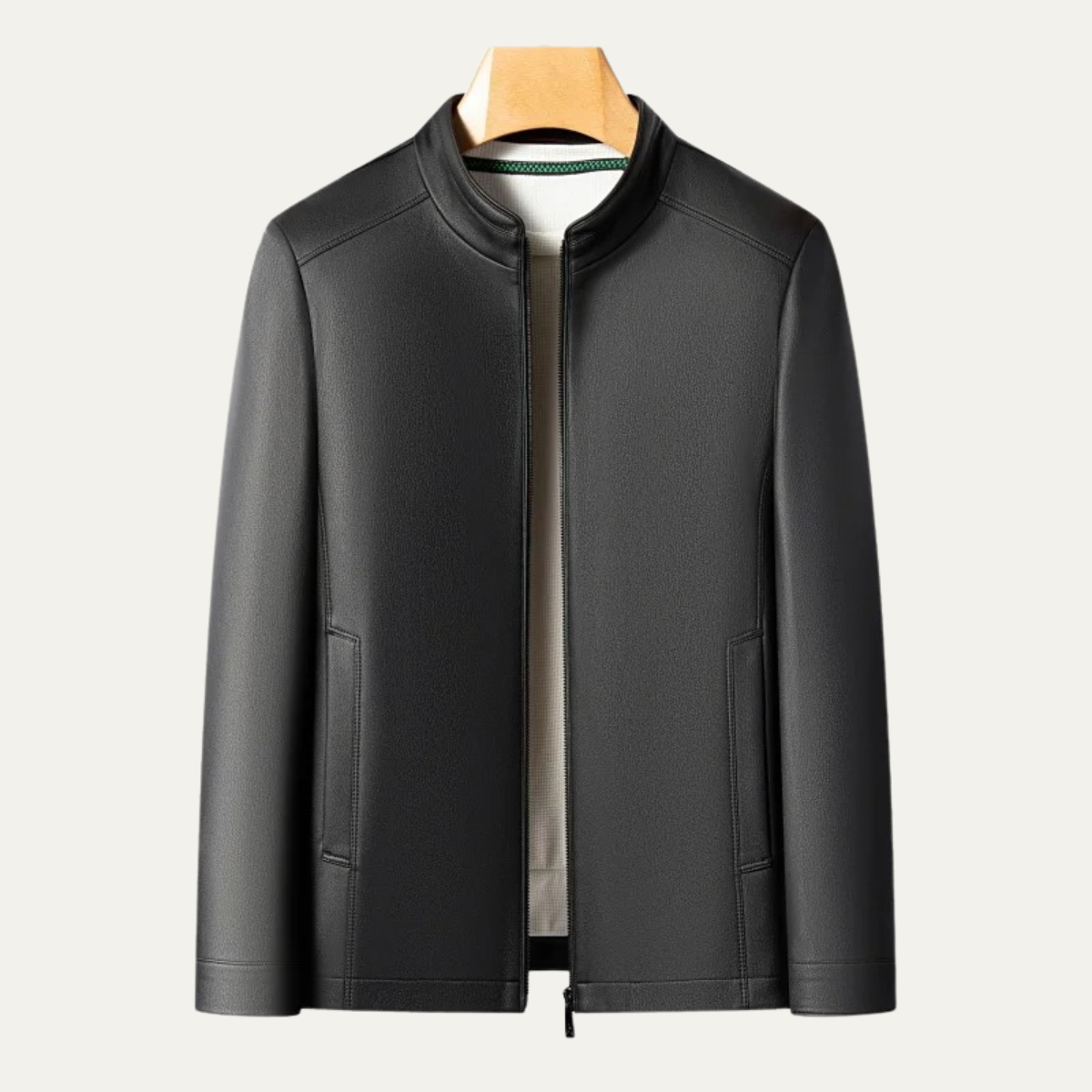 The Burford Men’s Premium Leather Casual Stand Collar Jacket