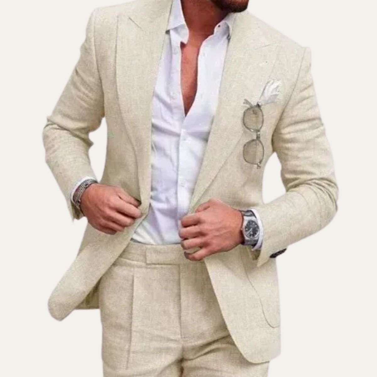 The Carroway Elegant Linen Suit