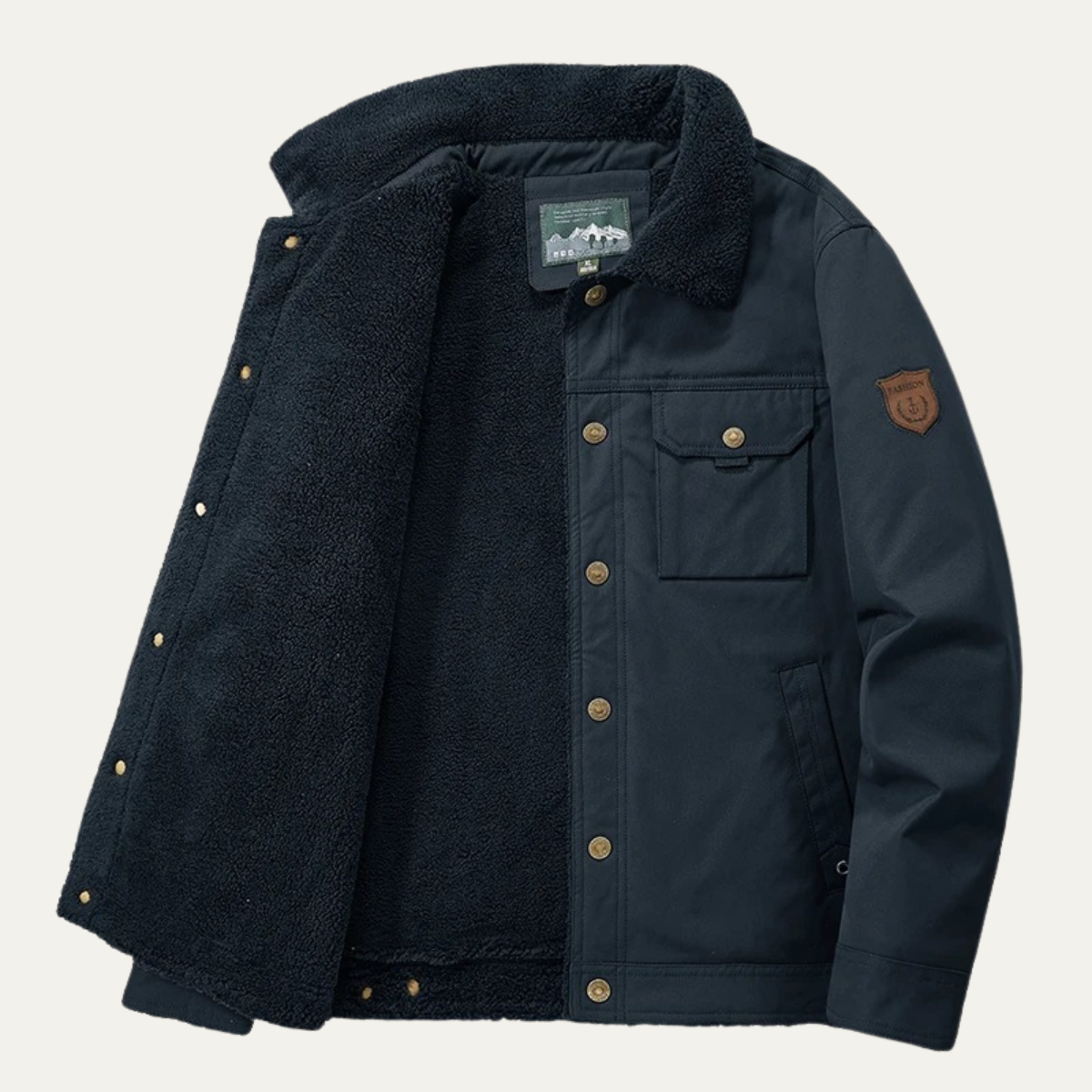The Ravello Men’s Winter Windproof Sherpa Coat with Pockets