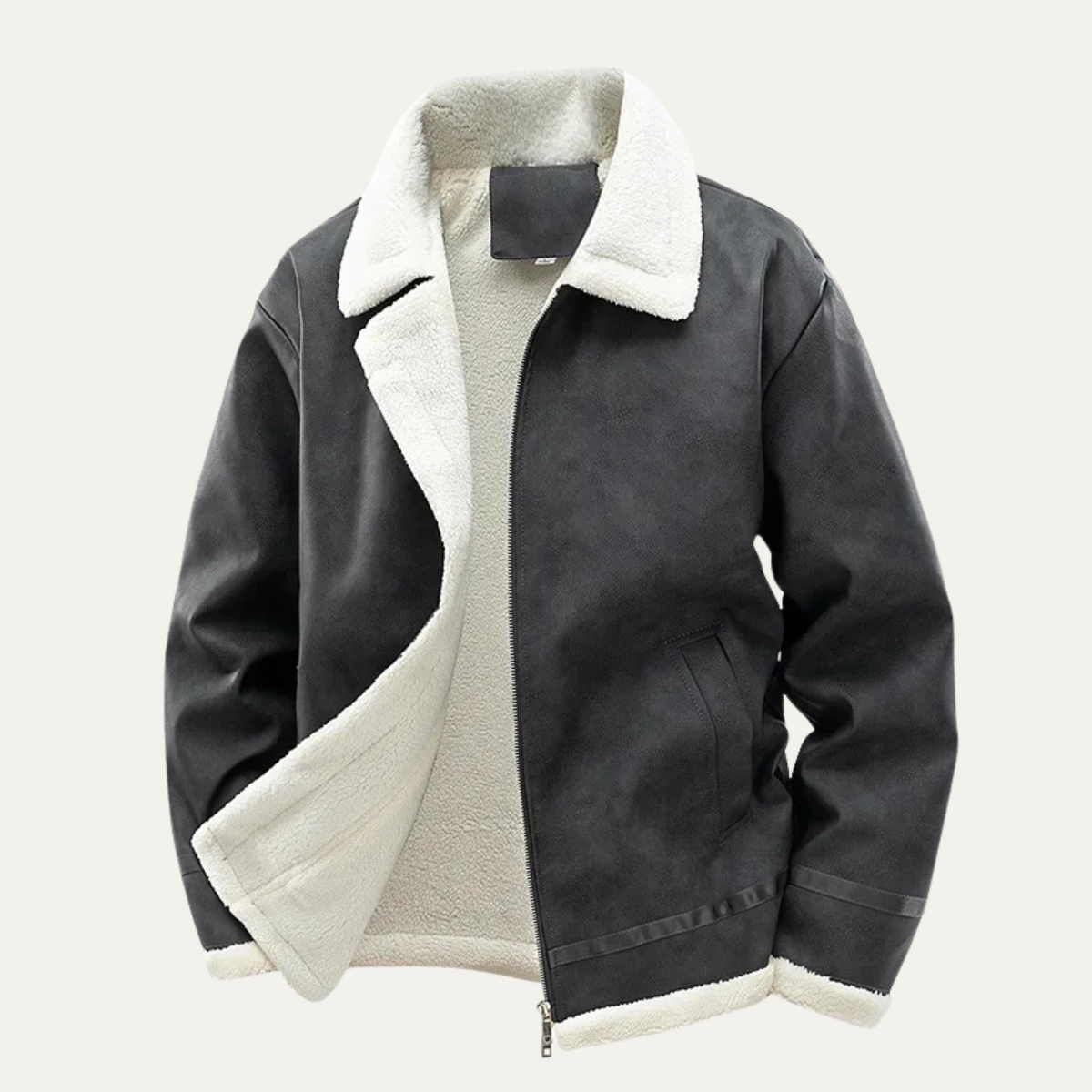 The Venezia Men’s Suede Winter Fleece Lined Aviator Jacket