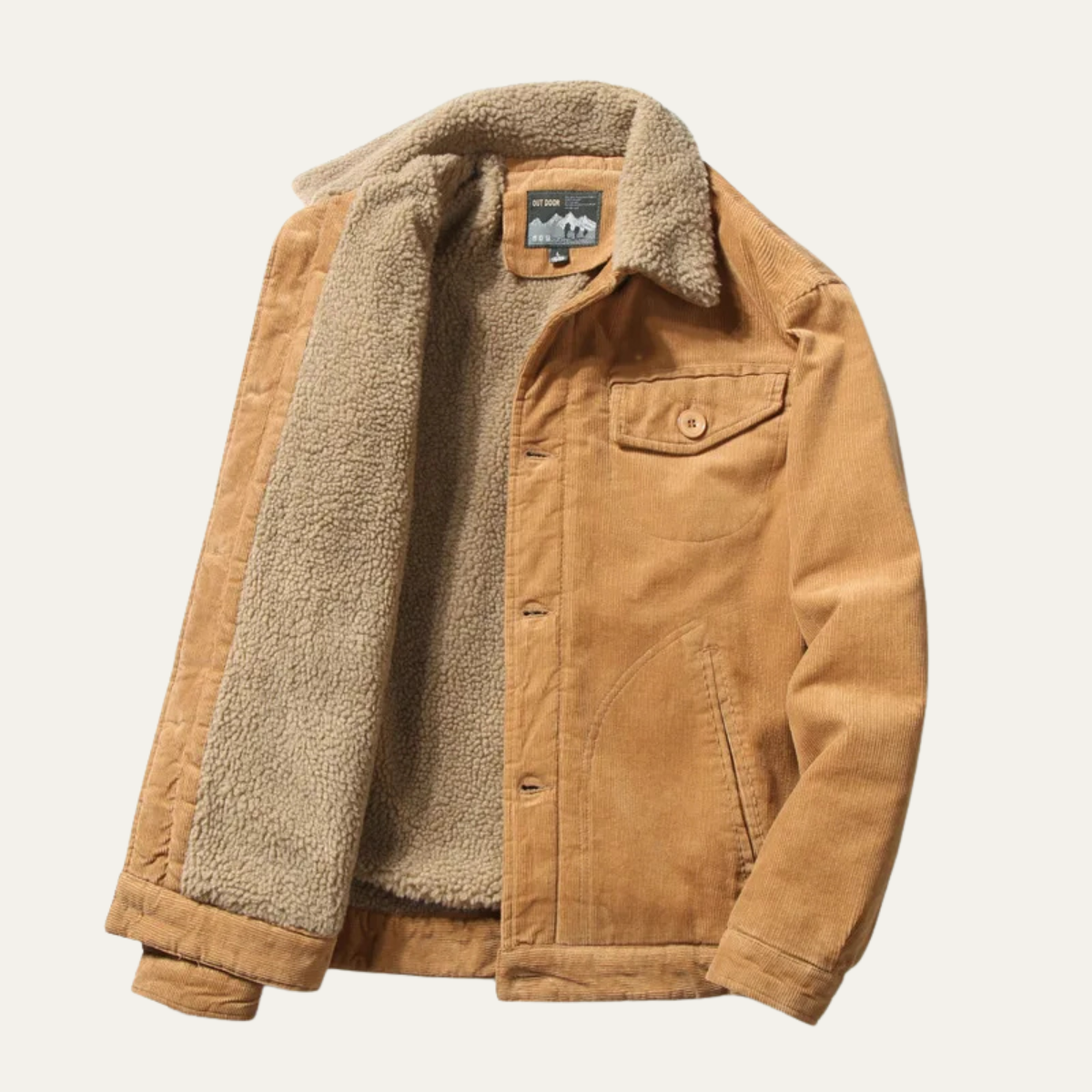 The Montefalco  Men’s Vintage Corduroy Winter Turn Down Collar Jacket