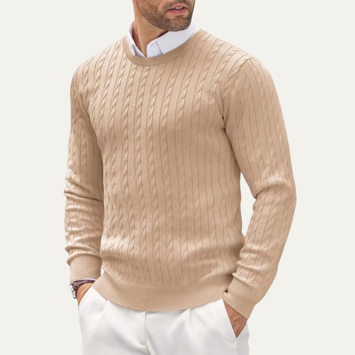 The Fort William Men’s Lightweight Classic Cable Knit Jumper