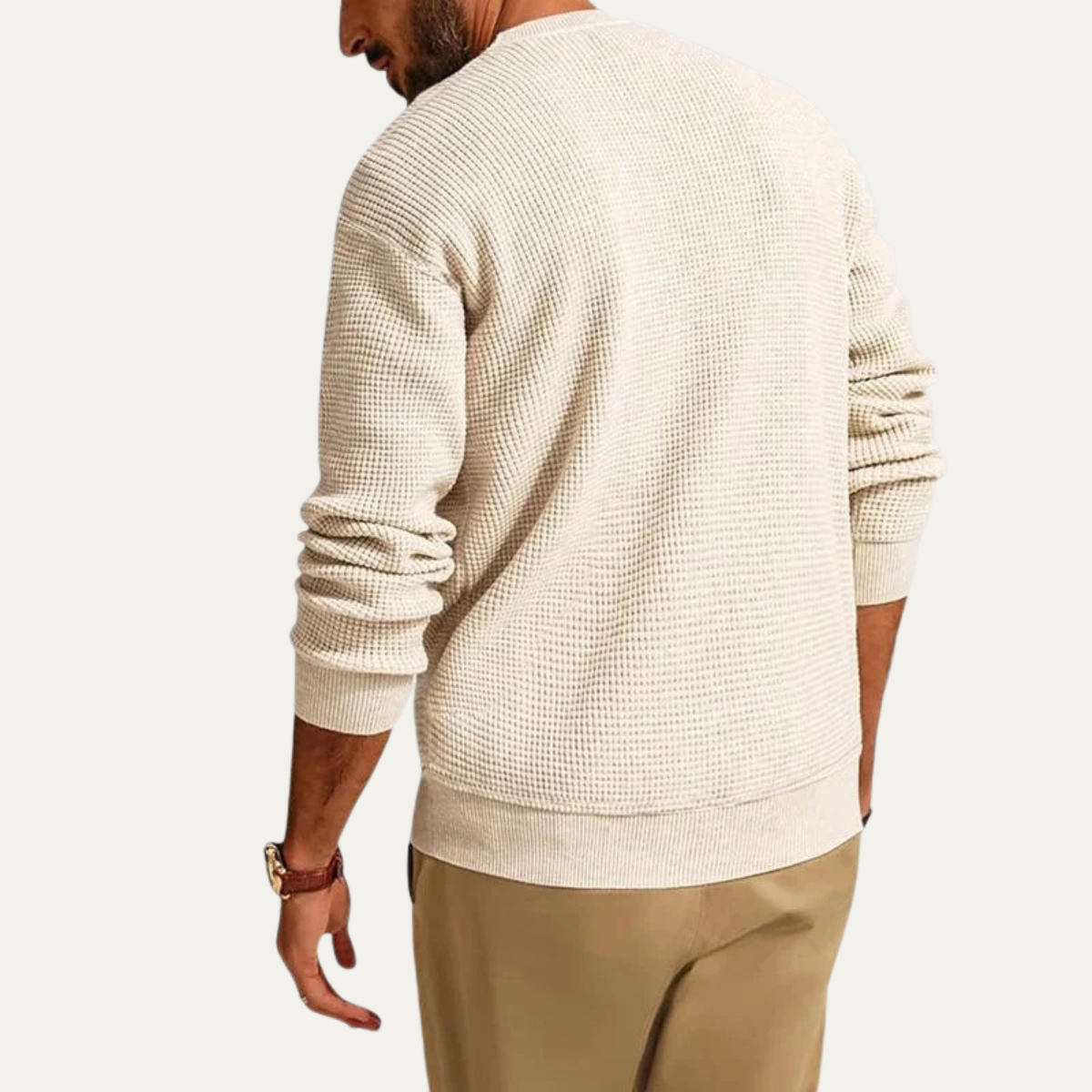 The Mayfair Men's Knit Jumper - Casual Textured Crew Neck