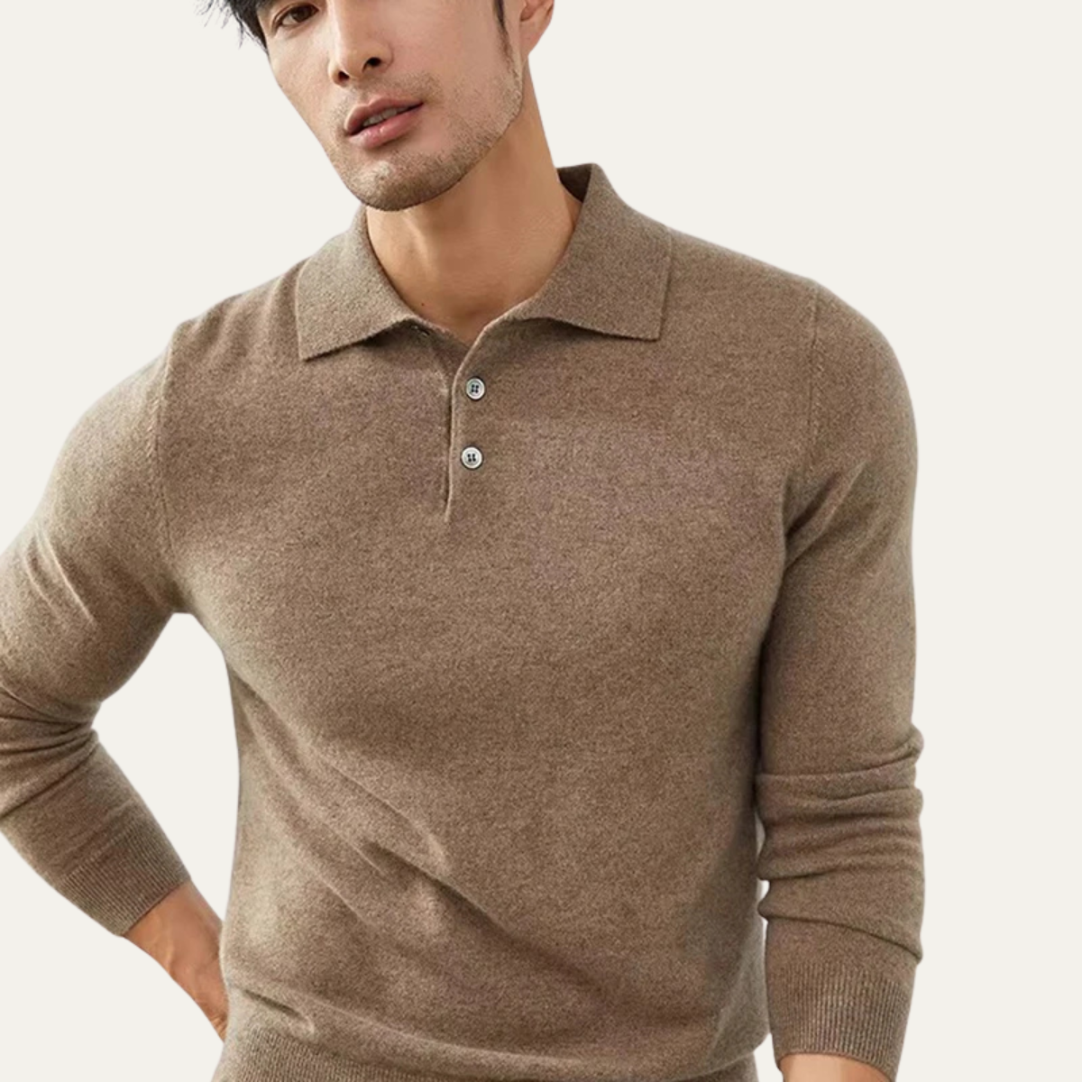 The Dordogne Men’s Cashmere Wool Polo Winter Jumper