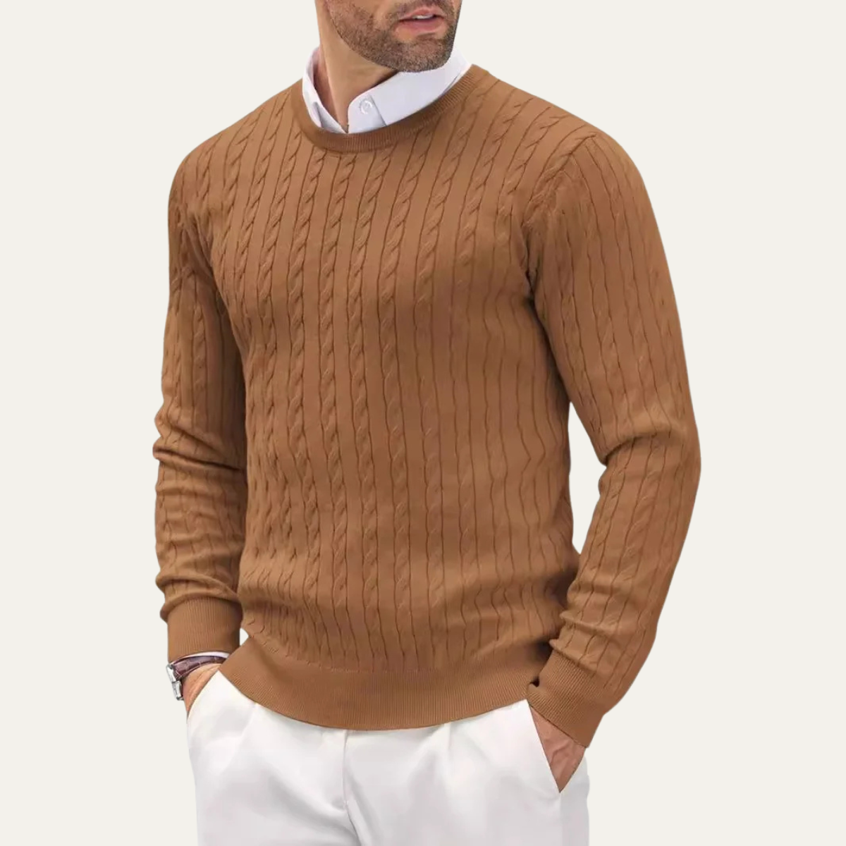 The Fort William Men’s Lightweight Classic Cable Knit Jumper