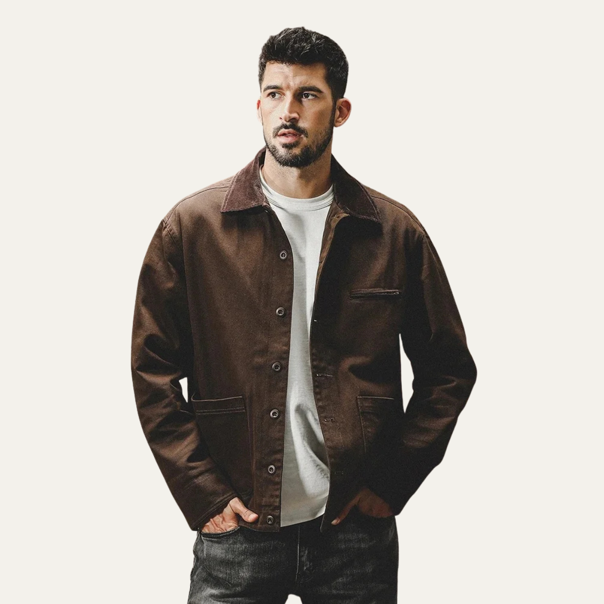 The Highclere Men’s Modern Casual Button Up Outerwear Jacket