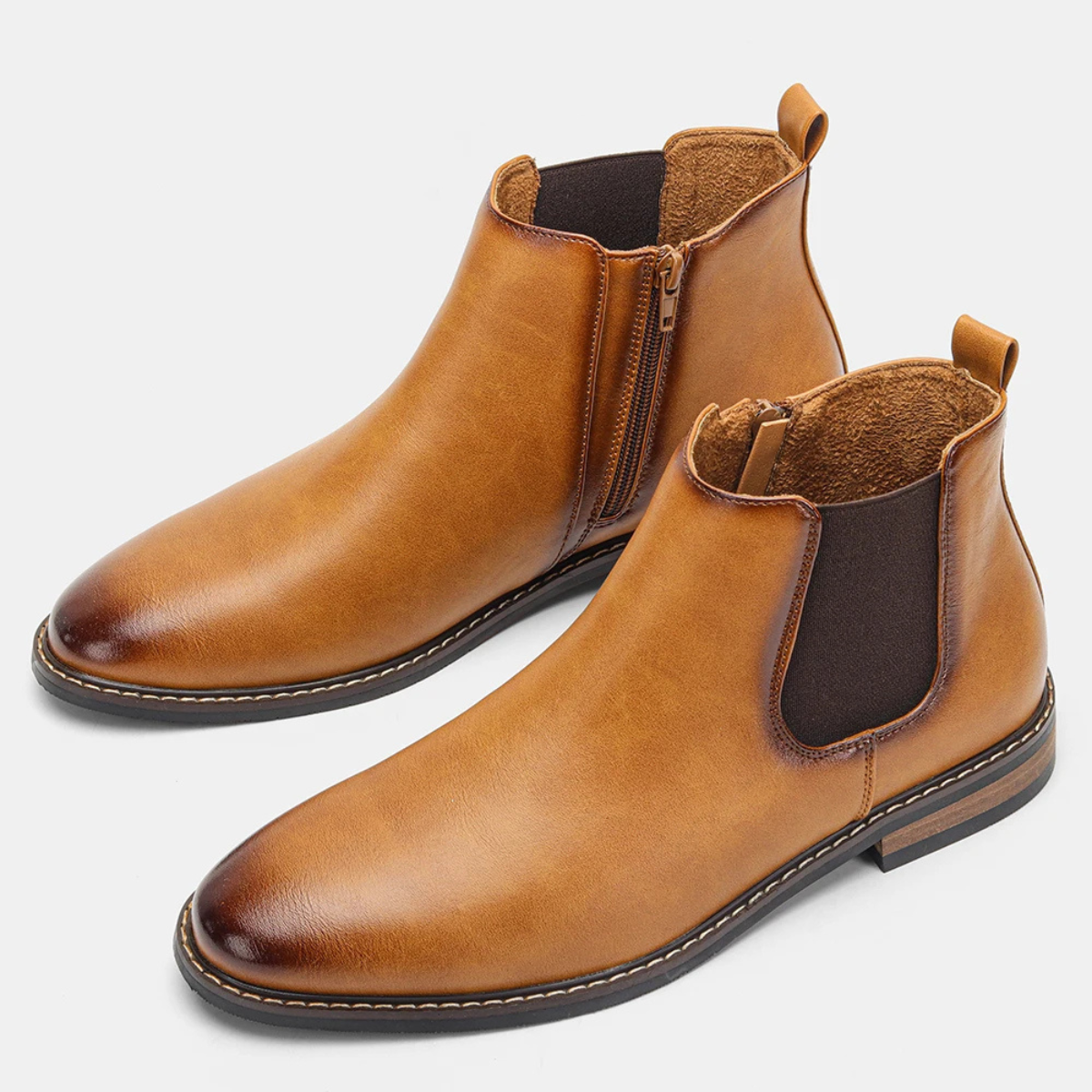 The Treviso Men’s Classic Slip On Leather Chelsea Boots