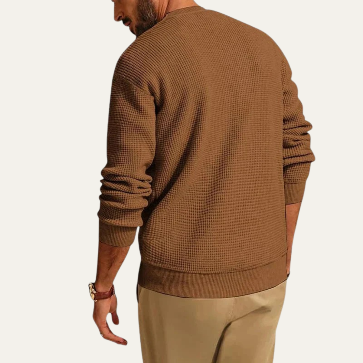 The Mayfair Men's Knit Jumper - Casual Textured Crew Neck