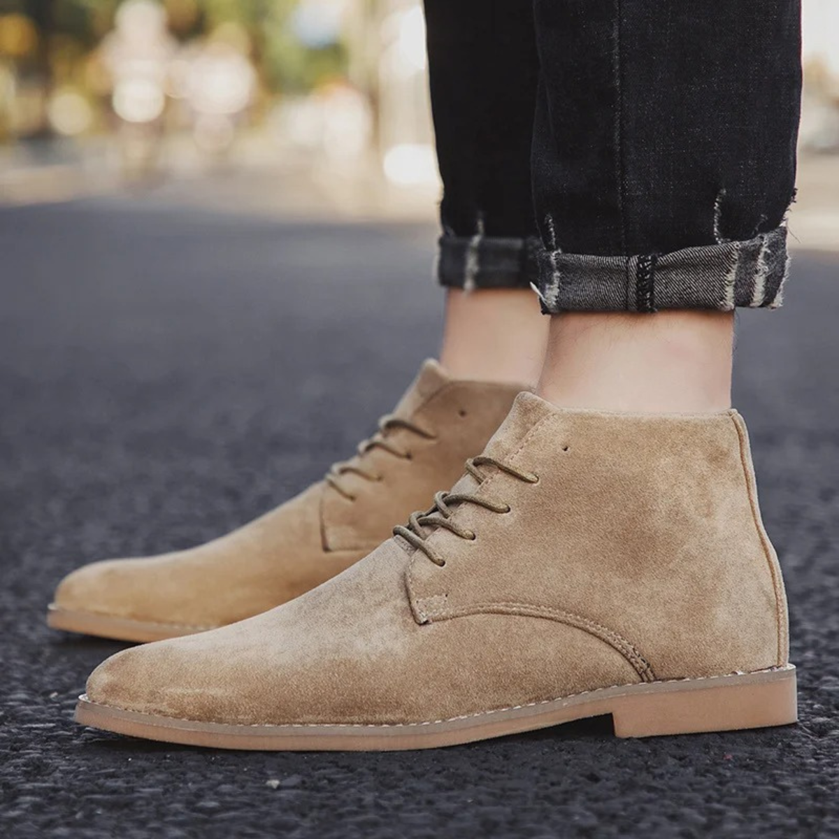 The Dockside Men’s Casual Suede Lace Up Ankle Boots
