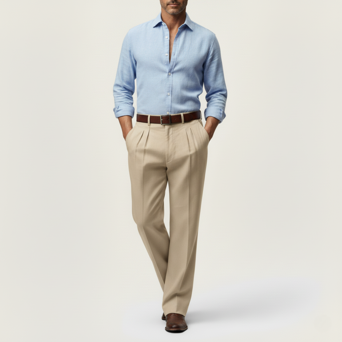 The La Thuile Men’s Lightweight Linen Summer Casual Trousers