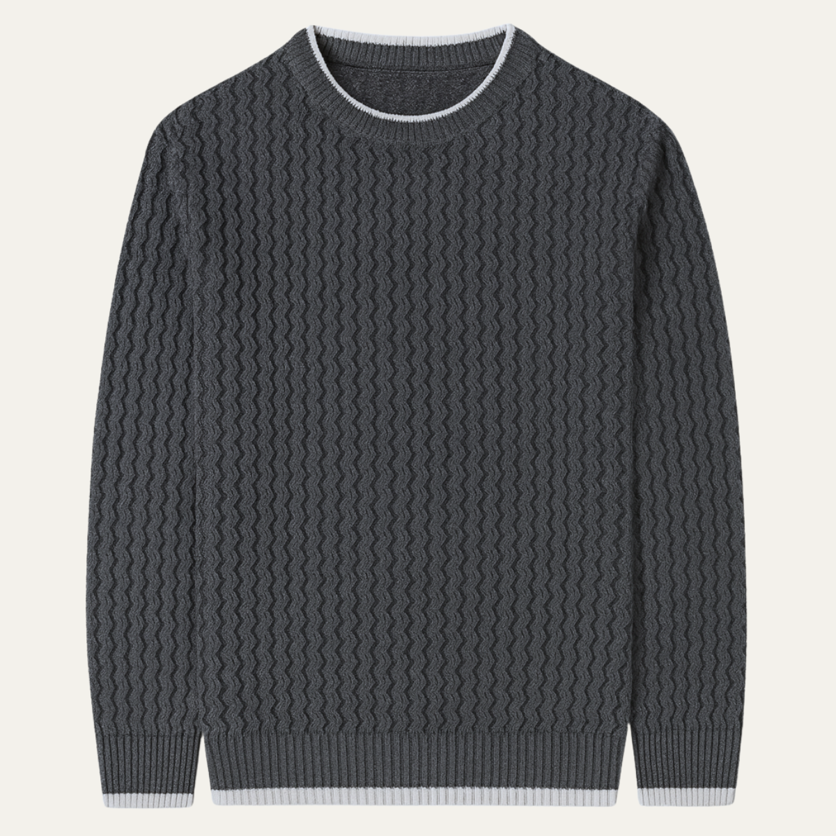 The Catanzaro Men&#39;s Casual Soft Cable Knit Crew Neck Jumper