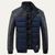 The Roma Men's Quilted Leather Padded Jacket with Stand Collar