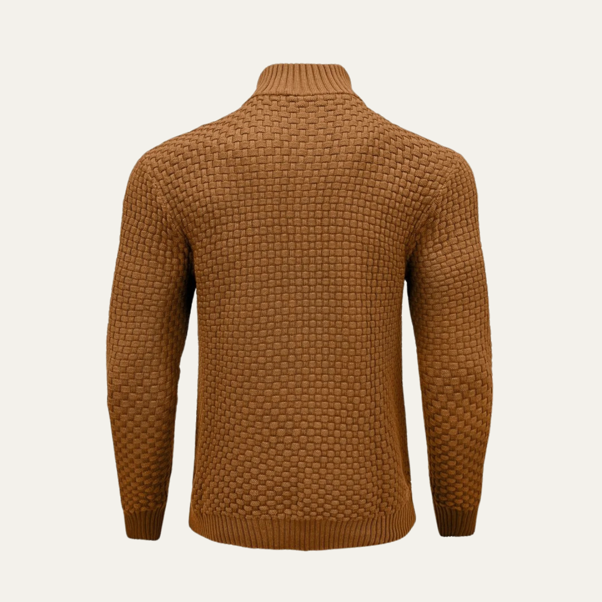 The Camogli Men’s Casual Half Zip Textured Knit Jumper