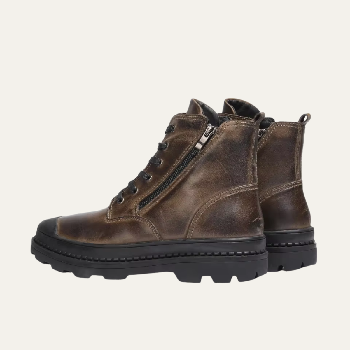 The Corvara Men’s Warm Fur Lined Leather Winter Ankle Boots