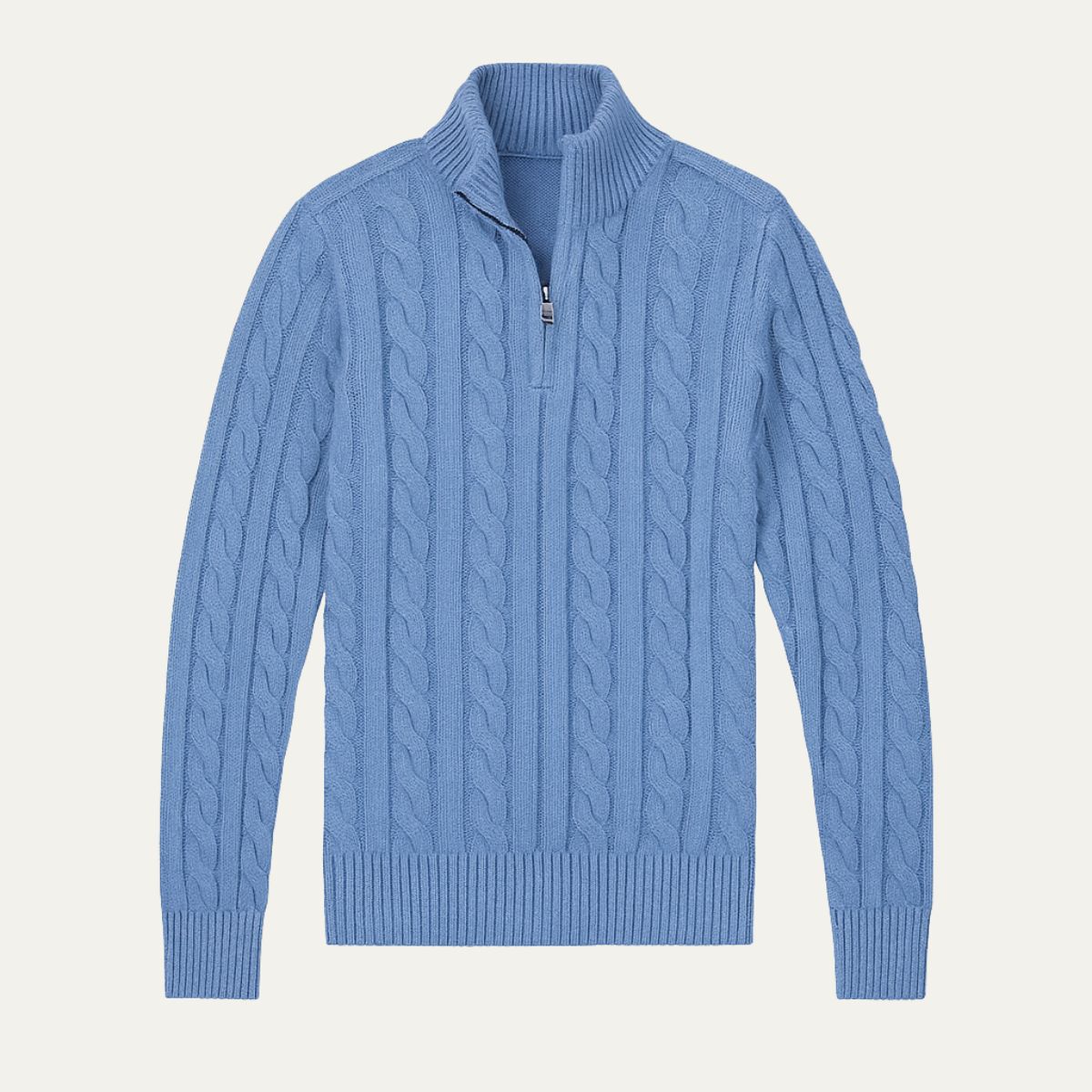 The Genève Old Money Half Zip Jumper for Men - 100% Merino Wool