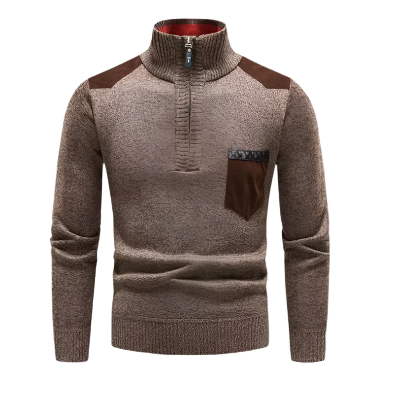 The Garrick Patchwork Half-Zip Jumper-The British Gentlemen