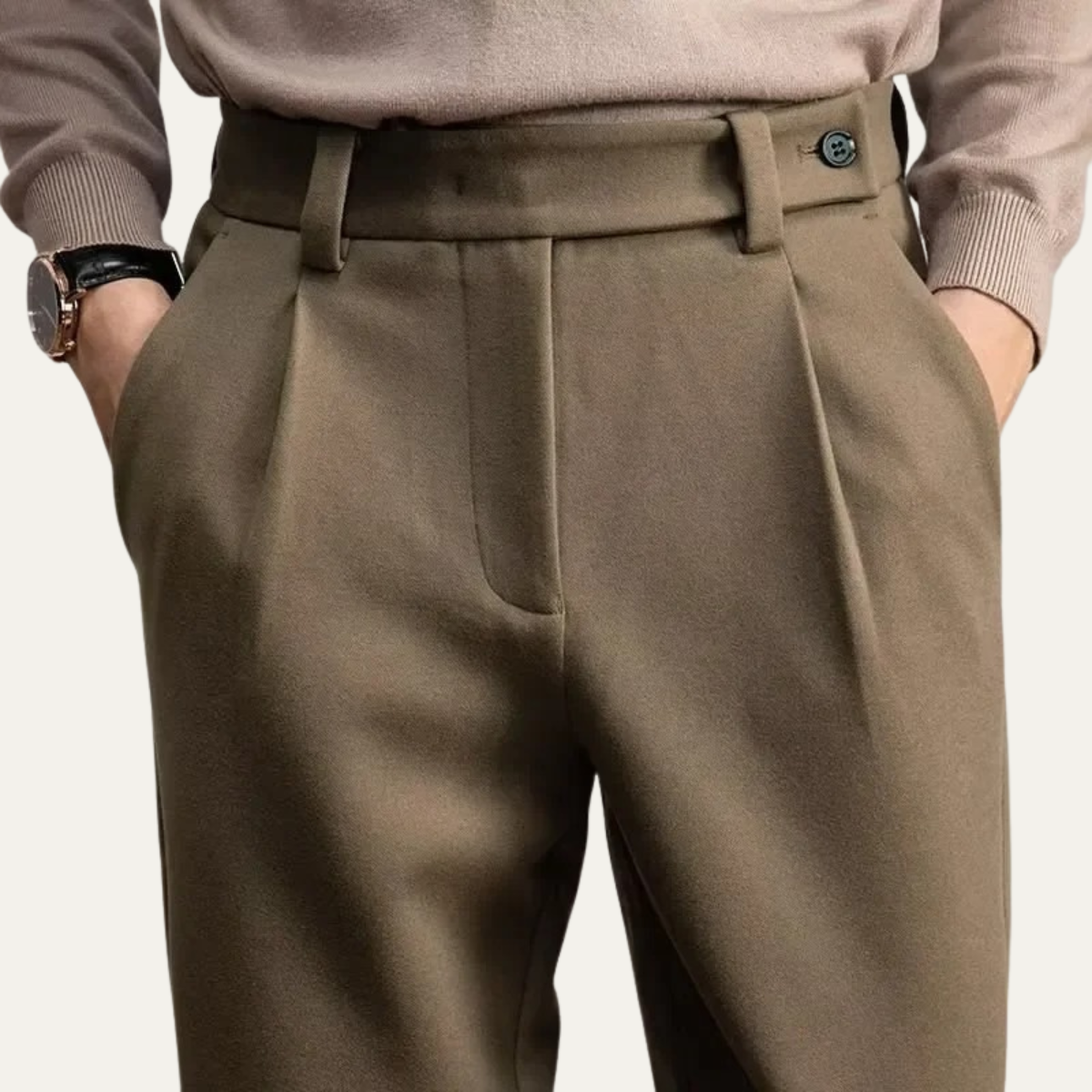 The Foligno Men’s Casual Straight Leg Dress Business Trousers