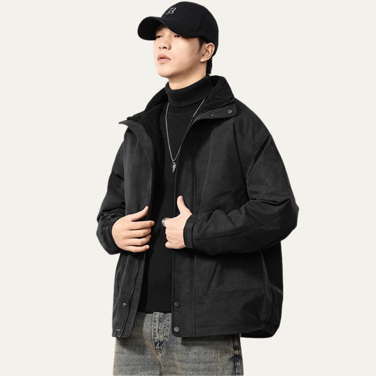 The Hampton Men’s Suede Fleece Lined Bomber Jacket