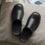 The Loughton Men's Black Leather Mule Slip-On Casual Clogs