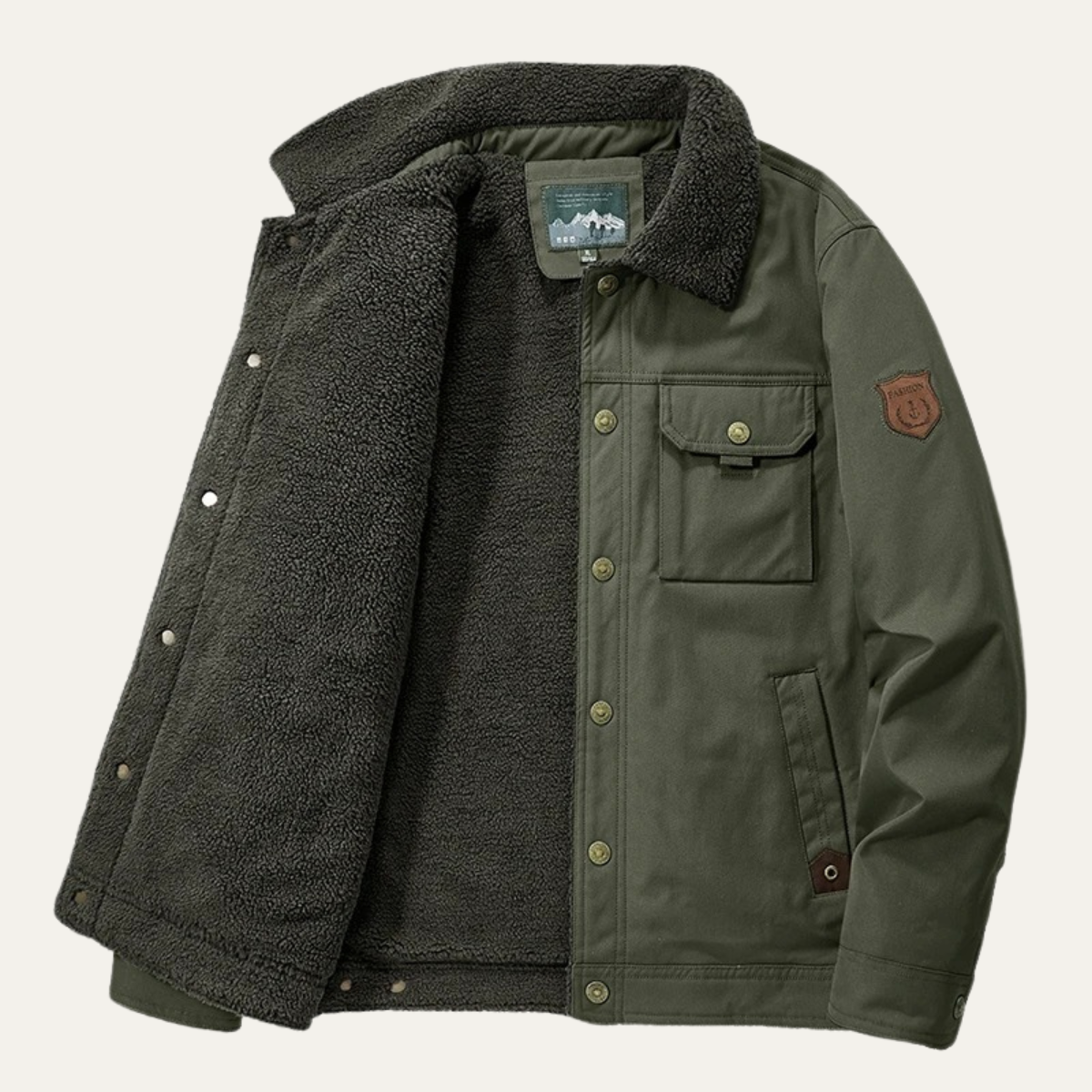 The Ravello Men’s Winter Windproof Sherpa Coat with Pockets