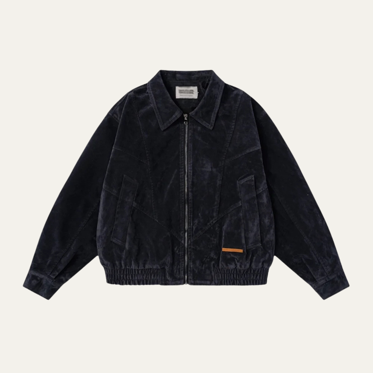 The Caldaro Men’s Retro Zip Up  Suede Bomber Jacket