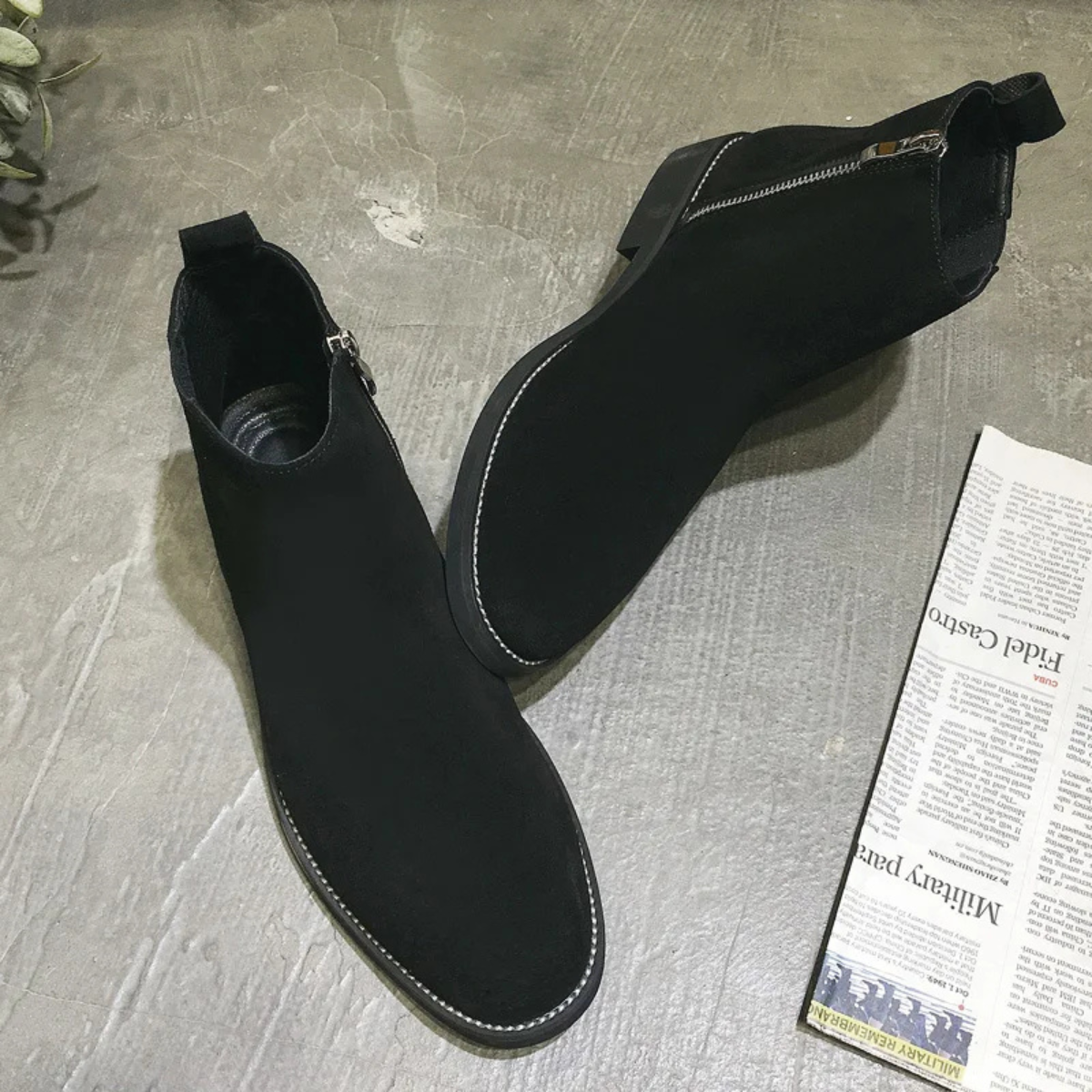 The Belleville Men’s Genuine Suede Chelsea Dress Boots