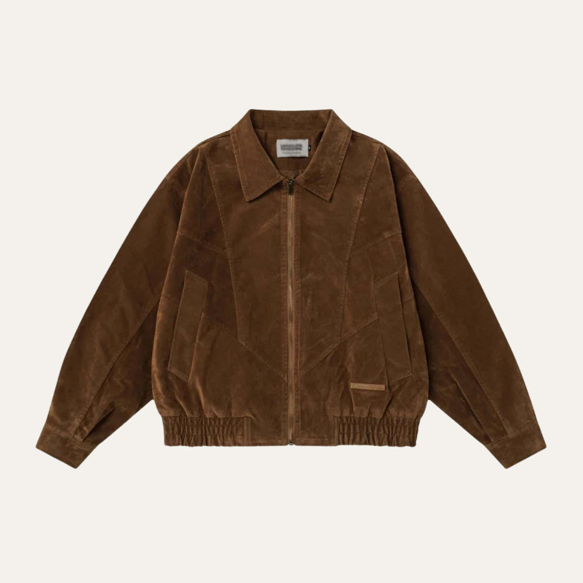 The Caldaro Men’s Retro Zip Up  Suede Bomber Jacket