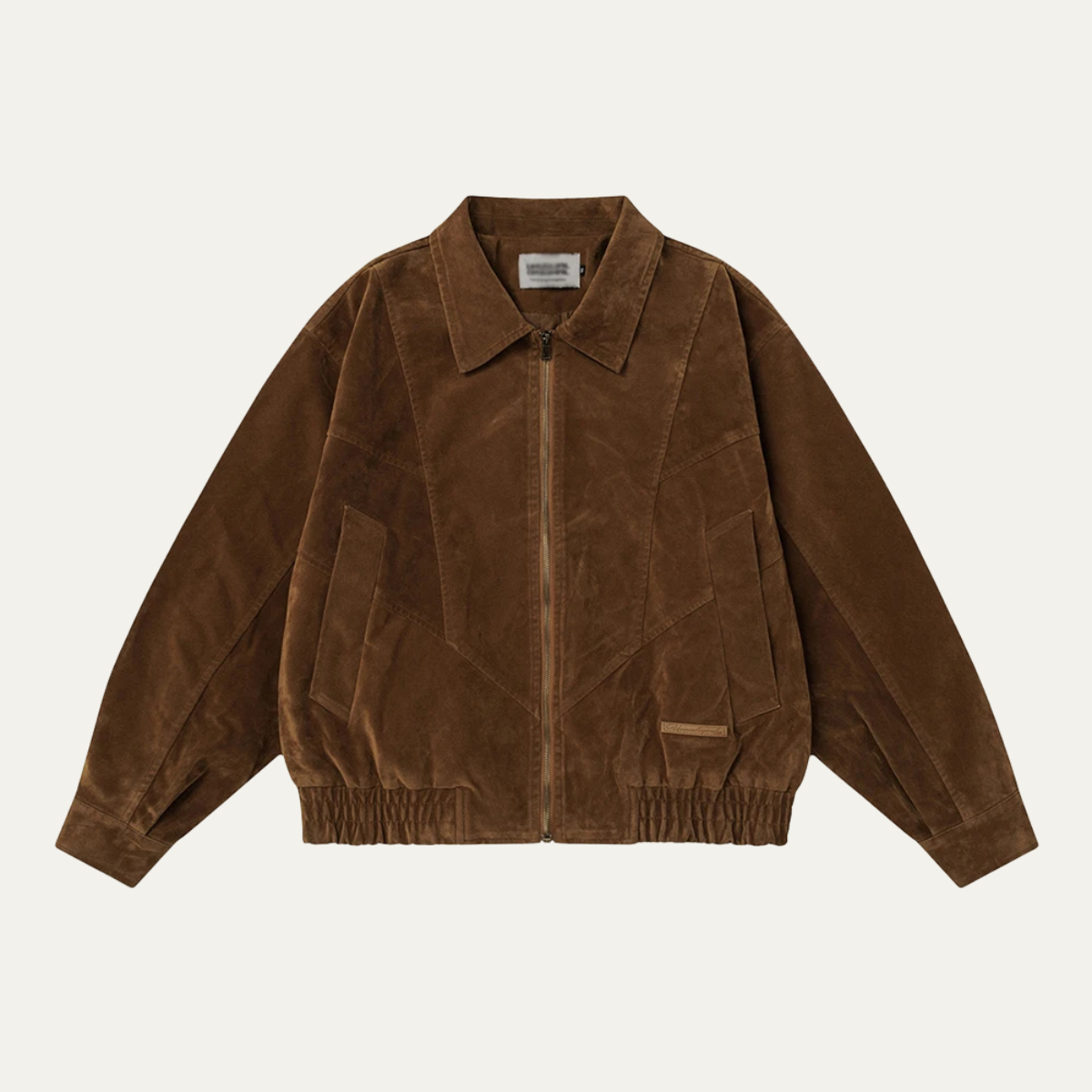 The Caldaro Men’s Retro Zip Up  Suede Bomber Jacket