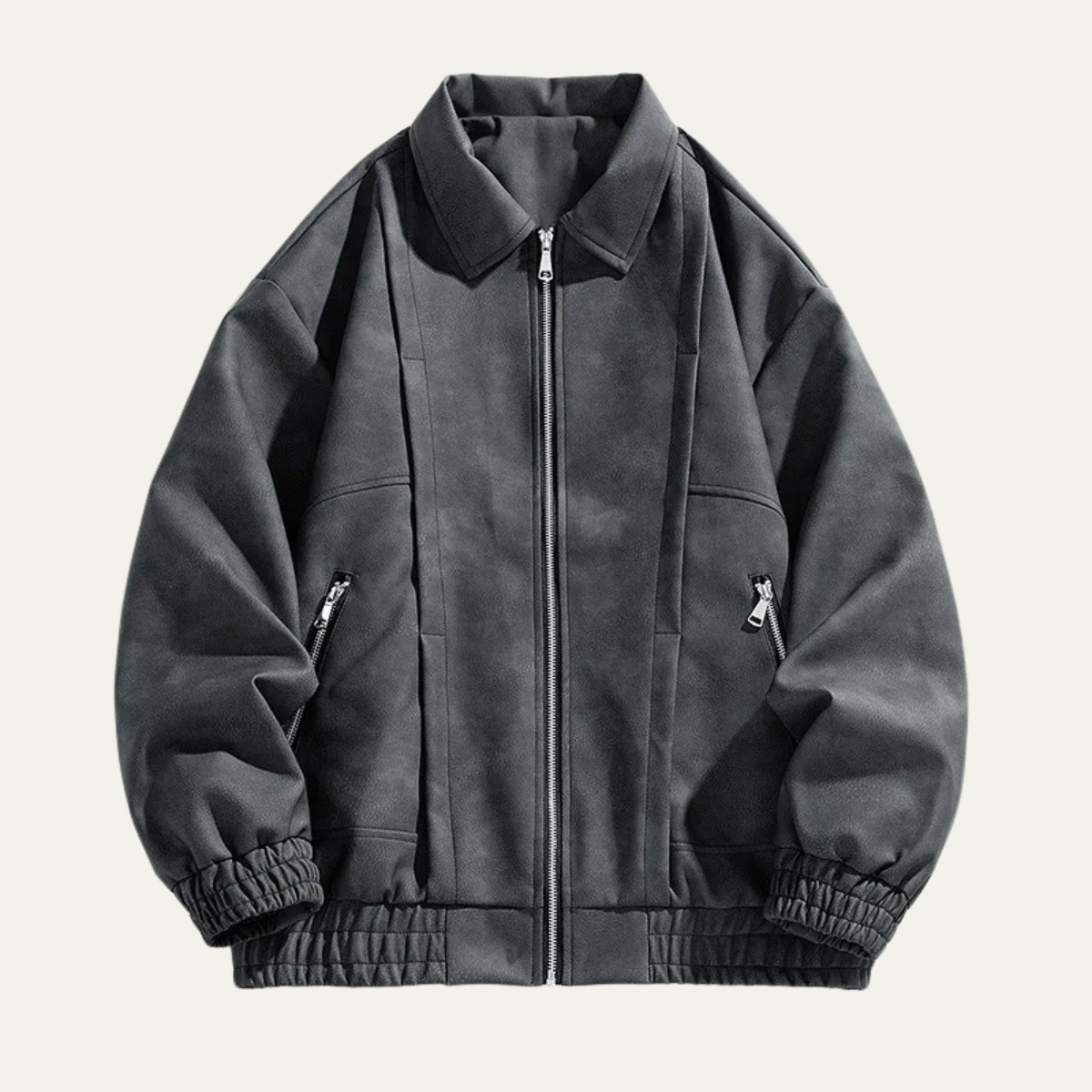 The Polignano Men’s Lightweight Zip Up Casual Suede Bomber Coat