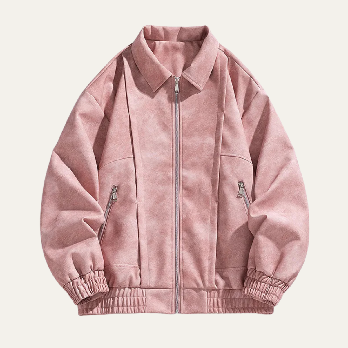 The Polignano Men’s Lightweight Zip Up Casual Suede Bomber Coat