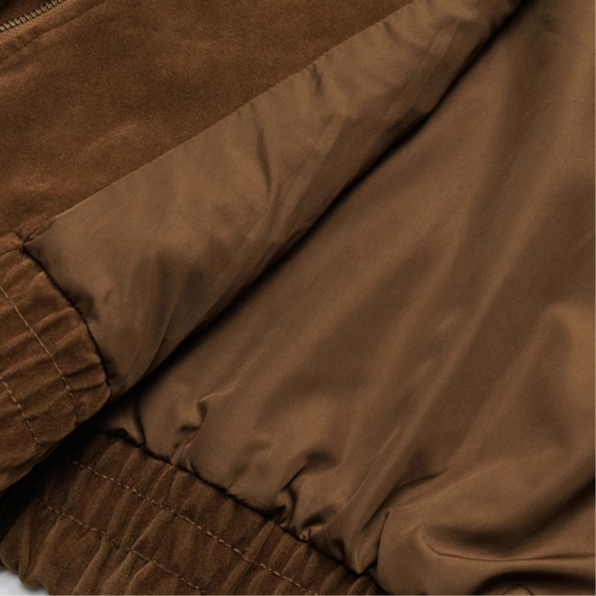 The Caldaro Men’s Retro Zip Up  Suede Bomber Jacket