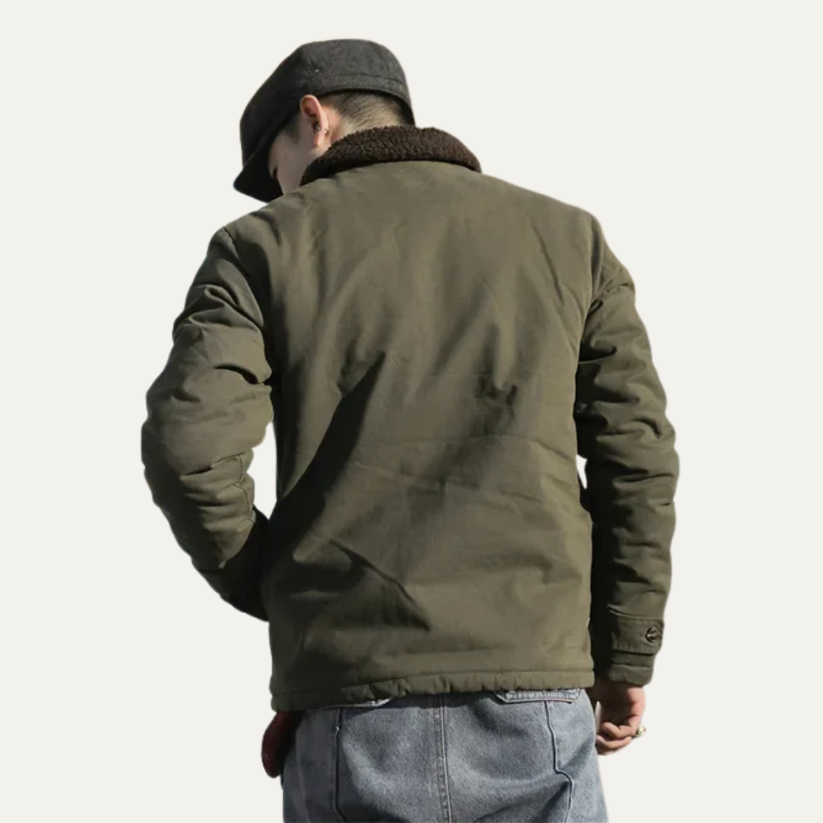 The Chatsworth Men’s Vintage Military Cotton Sherpa Lined Jacket