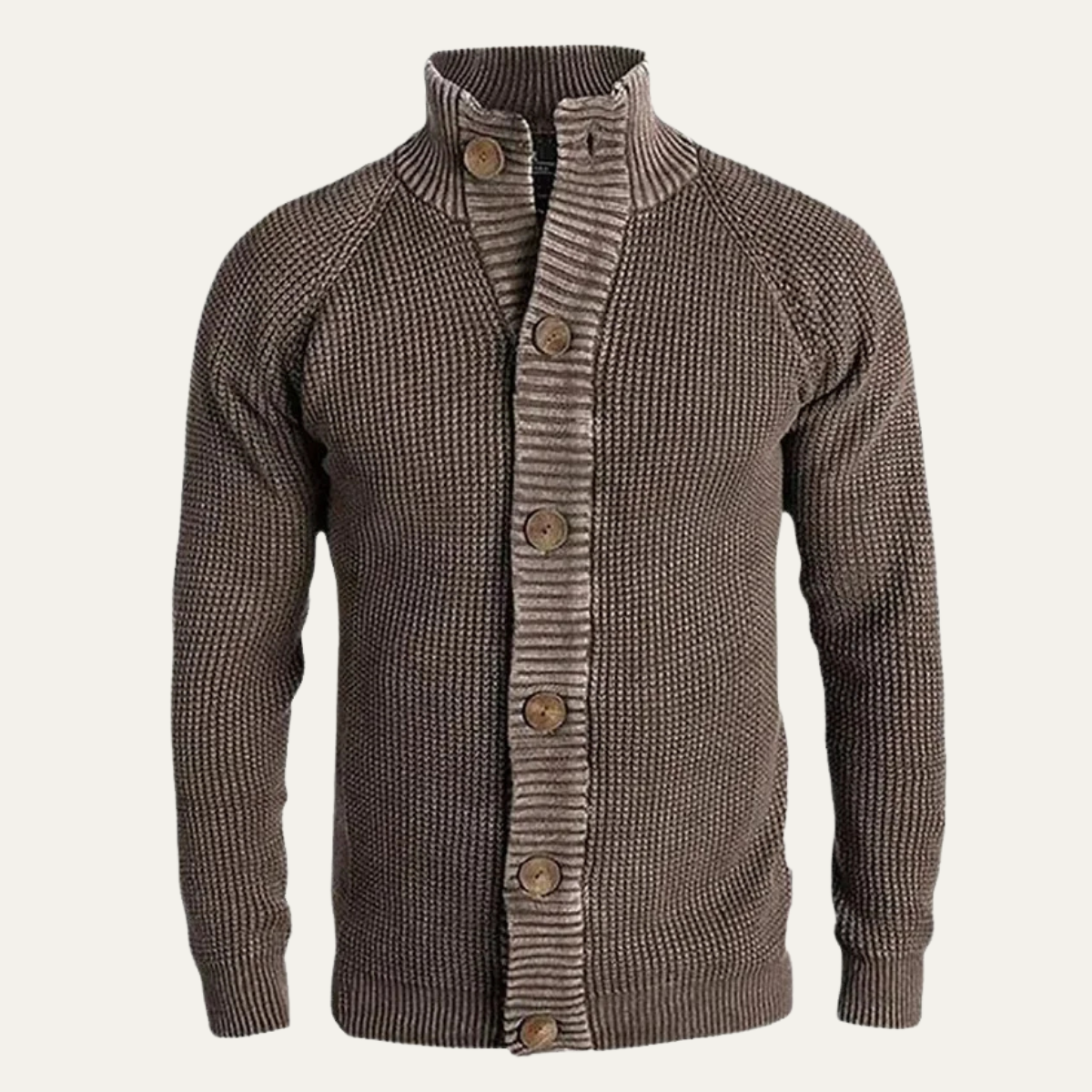 The Tavolara Men’s Chunky Knit Winter Cardigan with High Collar