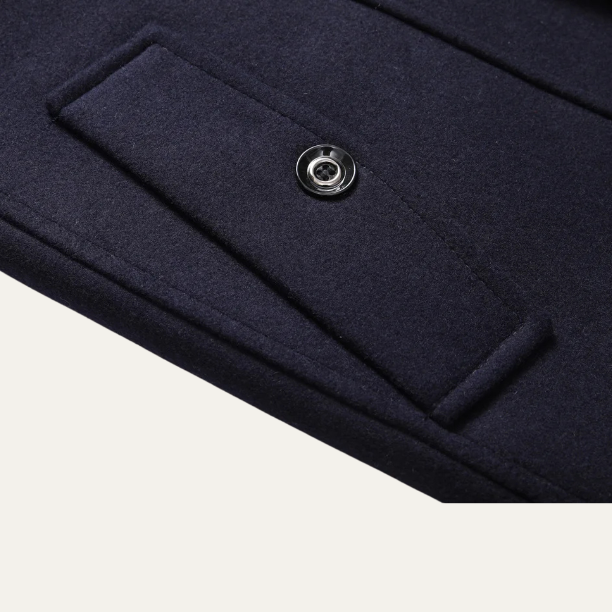 The Siena Men's Wool Blend Long Trench Coat with Lapel Collar