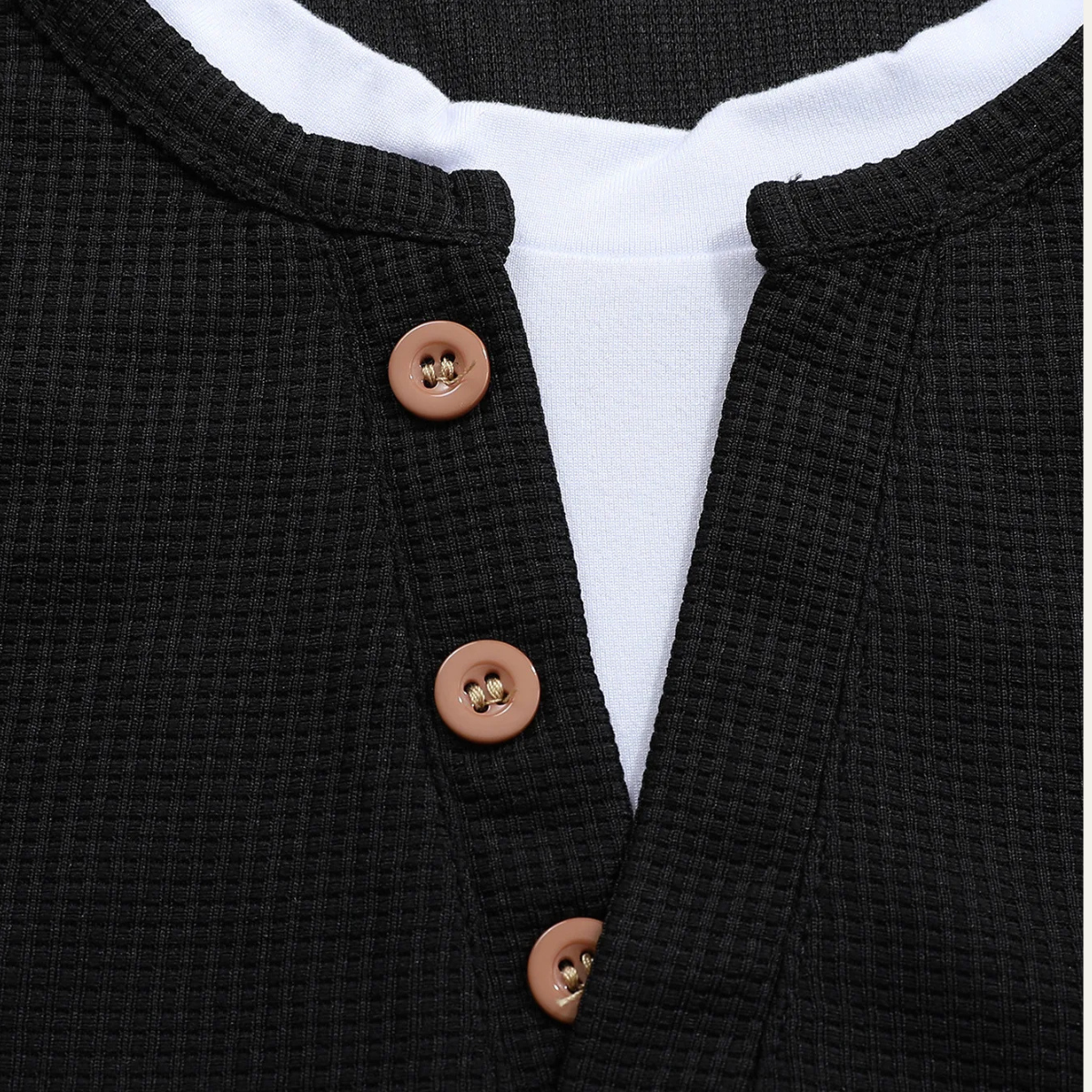 The Otranto Men’s Casual Waffle Knit Henley Shirt