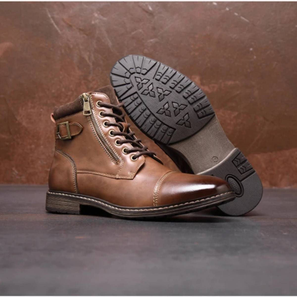 The Brescia Men’s Casual Vintage Leather Ankle Boots